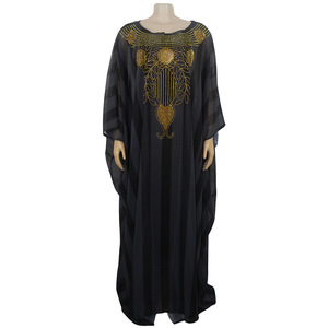 Vestidos africanos tradicionales Mujeres Rhinestone Gasa Kaftan <span class=keywords><strong>Trajes</strong></span> Pavo <span class=keywords><strong>Boda</strong></span> Vestido largo Maxi Túnica Ropa Africana Vestido - Product Image 4