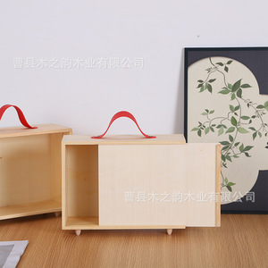 Caja de regalo de madera transparente con asa y tapa de acrílico, rectangular, 21 pulgadas, portátil, para almacenamiento de regalos navideños - Product Image 1