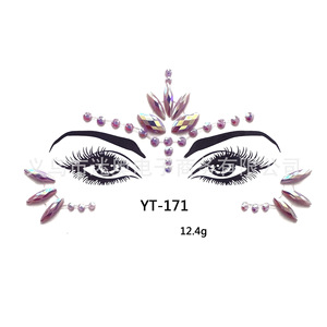 Pegatina de diamantes de imitación para tatuajes, pegatina de diamantes de imitación para la cara, nuevo diseño, arte corporal, joyería facial temporal - Product Image 3
