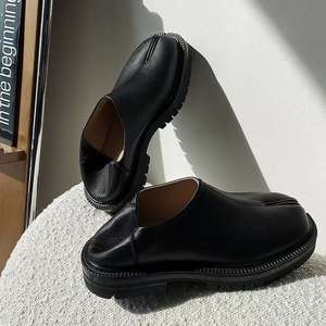 Zapatos <span class=keywords><strong>Tabi</strong></span> personalizados para hombres y mujeres, zapatos planos de verano, transpirables, sin cordones, estilo redondo, zapatos de Ballet, mocasines con punta dividida, mocasines para hombres - Product Image 3