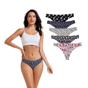 Manufacturer best selling breathable thongs underwear customized printing sexy ladi panties womens underwear