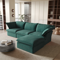 Canapé modulaire sectionnel ATUNUS 3 places, moderne, vert, avec housse en tissu amovible, meubles de salon, canapé en velours