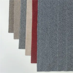 Hot sale herringbone knit fabric polyester wool tweed fabric for coat pant men suit