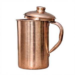 Handmade Hammered Copper Water Pitcher with Lid and 2 Cups Classic 1.7L Drinking Set for Home Party Use - Product Image 3