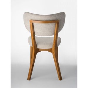 Chaise moderne rembourrée en bois massif Chêne estampé Frêne Monobloc Cadre Boucle Rembourrage Sable SURI Bois Couleur Salon Utilisation - Product Image 5