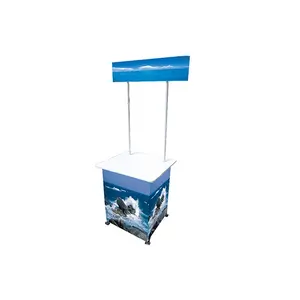 Portable Promotional Plastic Table Collapsible PP Promotion Advertising Counter Booth For Fair