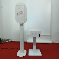 Cabine photo portable avec anneau lumineux et impression en libre-service pour iPad, caméra, GoPro - Étui de transport métallique avec télécommande pour mariages/événements