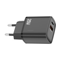 Cargador PD20W con Doble Puerto A+C, Carga Rápida, Enchufe EU, US, UK, Compatible con Teléfonos Apple y Samsung, Cargador Estándar