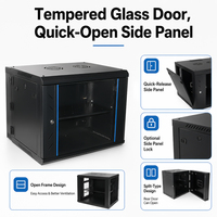 Gabinete de Red FINEN de 19 Pulgadas, 4-18U, Montaje en Pared, CE ISO RoHS SPCC, Puerta Trasera Abrible