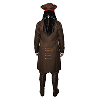 Manteau Marron Vintage Médiéval Jack Sparrow Costume Cosplay Unisexe Halloween Renaissance Pirate Gothique Steampunk Veste Robe TV