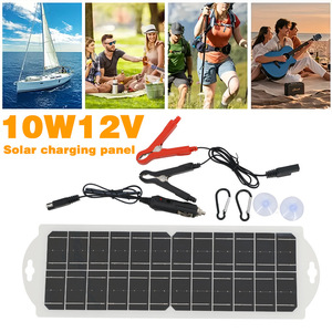 แผงโซลาร์เซลล์โมโนคริสตัลไลน์ 10W 12V 13x41.2 ซม. สำหรับชาร์จรถยนต์ เรือยอชท์ - Product Image 2