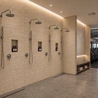 Panneau mural en marbre UV WYRAX 1220x2440mm 5mm beige imitation pierre travertin, imperméable, pour crédence de cuisine et mur de douche