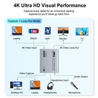Tarjeta de Captura de Video 4K60Hz, Caja Colectora de Audio y Video de Alta Definición para Transmisión en Vivo, Grabación de Cámara, Transmisión de Juegos