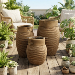 Macetas de Fibra de Cemento Personalizadas OEM con Orificio de Drenaje, Macetas y Jardineras de Estilo Vintage - Product Image 3