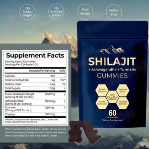 Vitahealthy Shilajit Gummies met <span class=keywords><strong>Ashwagandha</strong></span> en Kurkuma Natuurlijke Botanische Mengsel OEM ODM Zachte Kauwtabletten Shilajit Gummies Voeding - Product Image 6