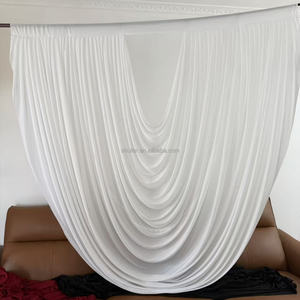 Guirlandes baroques préfabriquées de couleur violette avec poche pour tringle, en spandex, à volants, rideaux extensibles, draperies de plafond - Product Image 5