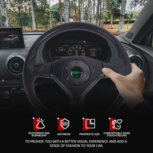 <span class=keywords><strong>Volant</strong></span> de sport de course JDM 14 pouces <span class=keywords><strong>Volant</strong></span> plat en cuir PU Volante Deportivo De Coche - Product Image 4