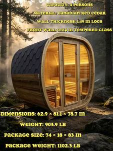 Sauna en bois à économie d'énergie pour 3 à 4 <span class=keywords><strong>personnes</strong></span>, kit complet de <span class=keywords><strong>spa</strong></span> extérieur, vapeur authentique, sauna finlandais extérieur, cèdre rouge, <span class=keywords><strong>spa</strong></span> de luxe - Product Image 5