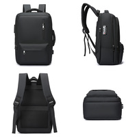 Mochila para Portátil Resistente al Agua para Hombre, 15.6 Pulgadas, Gran Capacidad, Puerto de Carga USB, Múltiples Bolsillos, Mochila de Oficina para Hombre