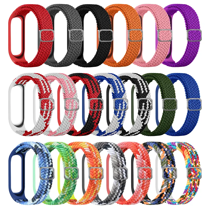 Wholesale Nylon Material Watch band Sport Strap Replacement bands Bracelet Wristband For Xiao Mi Band 3 4 5 6
