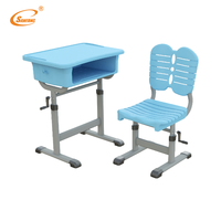 Ensemble de bureau et chaise d'étude moderne en plastique et métal, facile à assembler, avec tiroir réglable, pour la maison, le bureau ou la chambre.
