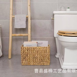 Water Hyacinth Woven <b>Storage</b> <b>Basket</b> Rectangle <b>Large</b> Capacity Handmade Toy Organizer Living Room Decoration - Product Image 5
