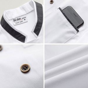 เสื้อแจ็คเก็ตแขนสั้นสำหรับร้านอาหาร ชุดยูนิฟอร์มทำครัวผู้ชาย ระบายอากาศได้ดี กันน้ำ สีขาว ติดกระดุม เสื้อเชฟ รับสกรีนโลโก้ - Product Image 4