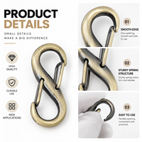 Mousqueton pivotant léger et durable de 25 mm, boucles en métal noir pour porte-clés Jet Tag, mousqueton forgé à double verrouillage pour le travail