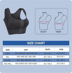 Sujetadores postquirúrgicos para <span class=keywords><strong>mastectomía</strong></span> con cierre frontal de 3 o 4 hileras de ganchos, sin aros, de compresión y con tirantes ajustables para mujer - Product Image 4