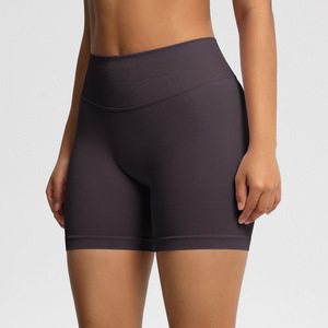 Shorts de Yoga de Cintura Alta para Mujer, Sin Costuras, Cintura Acanalada, Efecto Levanta Glúteos, No Transparentes, para Correr, Gimnasio y Entrenamiento Diario - Product Image 5