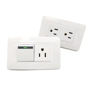 110-250V Wholesale 3 Pin Socket household 1 Gang Switch With 3 Pins Socket American wall switch socket