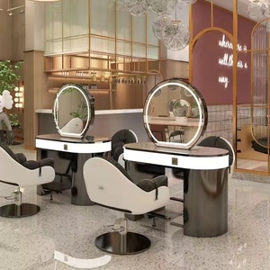 Ensemble <span class=keywords><strong>de</strong></span> mobilier <span class=keywords><strong>de</strong></span> <span class=keywords><strong>salon</strong></span> <span class=keywords><strong>de</strong></span> <span class=keywords><strong>coiffure</strong></span> Barber Shop Mirror Station Styling Miroirs <span class=keywords><strong>de</strong></span> barbier à led Miroirs <span class=keywords><strong>de</strong></span> barbier simples et doubles - Product Image 3