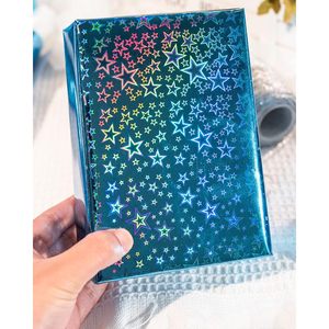 Merture Blue Holographic <b>Wrapping</b> <b>Paper</b> 17in x 32.8ft Gradient Stars Foil Design Gift Wrap for Birthday Baby Shower - Product Image 5