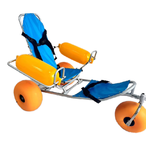 Silla de ruedas de playa de arena flotante plegable de acero inoxidable para todo terreno, ayudas para caminar para viajes al aire libre - Product Image 3