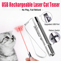 猫用激光笔玩具互动式猫逗玩器激光灯二合一迷你钥匙扣宠物 LED 手电筒适合室内小猫玩耍