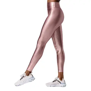 2021 Douyin new ladies fitness high waist leggings sportswear running metal luster yoga leggings pant Gym Clothing Girl leggins
