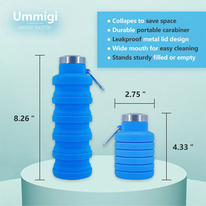 Bouteille d'eau en silicone de grande capacité, réutilisable, pliable, légère, bouteille d'eau de sport légère, bouteilles de sport légères pour le camping - Product Image 5