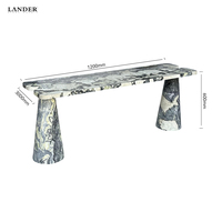 Lander Store Table console Picasso en marbre blanc pour la maison et l'hôtel Meubles de salon Table console en marbre