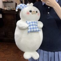 Peluche personnalisée mignonne en forme de phoque, jouet en peluche Kawaii, animal en peluche doux à câliner en coton PP, poupée au design personnalisé, décoration de chambre d'enfant, cadeau, vente en gros