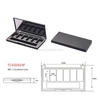 Boîtier d'emballage compact en plastique recyclé pour fard à joues et palette de fards à paupières avec logo personnalisé, impression dorée pour usage cosmétique