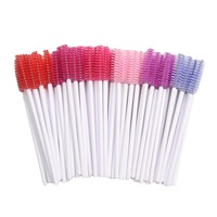 Brosses de mascara jetables en nylon 50 pcs/sac baguettes de brosse d'extension de cils