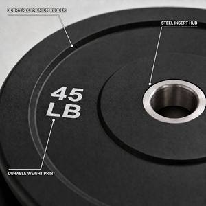 Factory Wholesale Custom Logo 10-45lbs Bumper Plate for Olym <strong>Barbell</strong> bar Fitness Equipment Weightlifting Rubber Weight Plates - Product Image 3