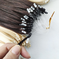 Extensions de cheveux humains vierges 12A pré-collées en gros, double épaisseur, à micro-anneaux, avec liens micro-boucles