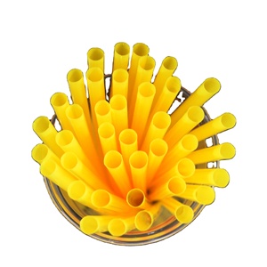 <span class=keywords><strong>Pajitas</strong></span> de Plástico Biodegradables <span class=keywords><strong>PLA</strong></span> Amarillas para Beber - Product Image 1