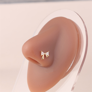 Goujons de Nez en Forme de L pour Femme et Fille, Bijoux de Piercing de Nez en Gros, Couleur Or et Argent, 20G - Product Image 5