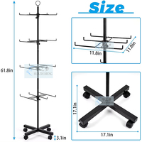 Présentoir rotatif à 360 degrés en métal pour bijoux, porte-clés, collier suspendu, présentoir, jouet, chaussettes, support avec crochet