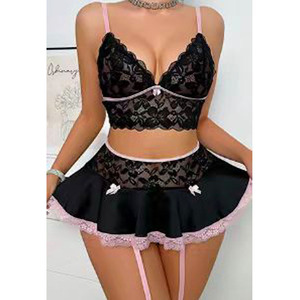 Ensembles de Lingerie pour femmes Smi Sheer Sexy Lingerie pour femmes Naughty Dentelle Mini Jupe Maid Costume <span class=keywords><strong>Nuisette</strong></span> - Product Image 2