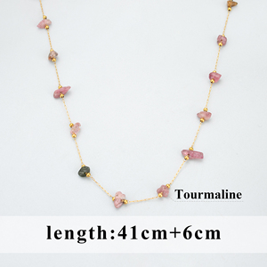 JS14 Set all'Ingrosso di Collane Artigianali in Acciaio Inox con Perline, Gioielli da Donna alla Moda con Pietre Naturali, Nickel Free, Un Lotto Un Pezzo - Product Image 5