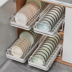 Gabinete escurridor de <span class=keywords><strong>platos</strong></span>, <span class=keywords><strong>estante</strong></span> <span class=keywords><strong>para</strong></span> cajones, <span class=keywords><strong>estante</strong></span> <span class=keywords><strong>para</strong></span> cuencos, placa de diferente distancia, soporte de cocina, placa deslizante, <span class=keywords><strong>estante</strong></span> de cocina - Product Image 3