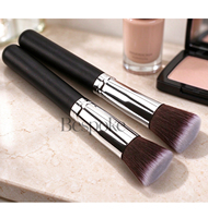Kuas Makeup Kabuki Logo Kustom, Kuas Foundation Flat Top untuk Cairan, Krim, Bedak, Blush On, Kontur, Highlight, Kuas Kosmetik Wajah